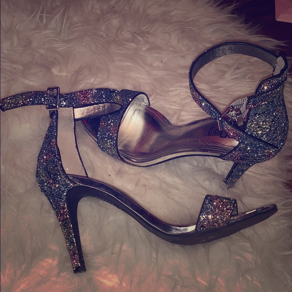 Sparkle heels worn once. Unicorn colors